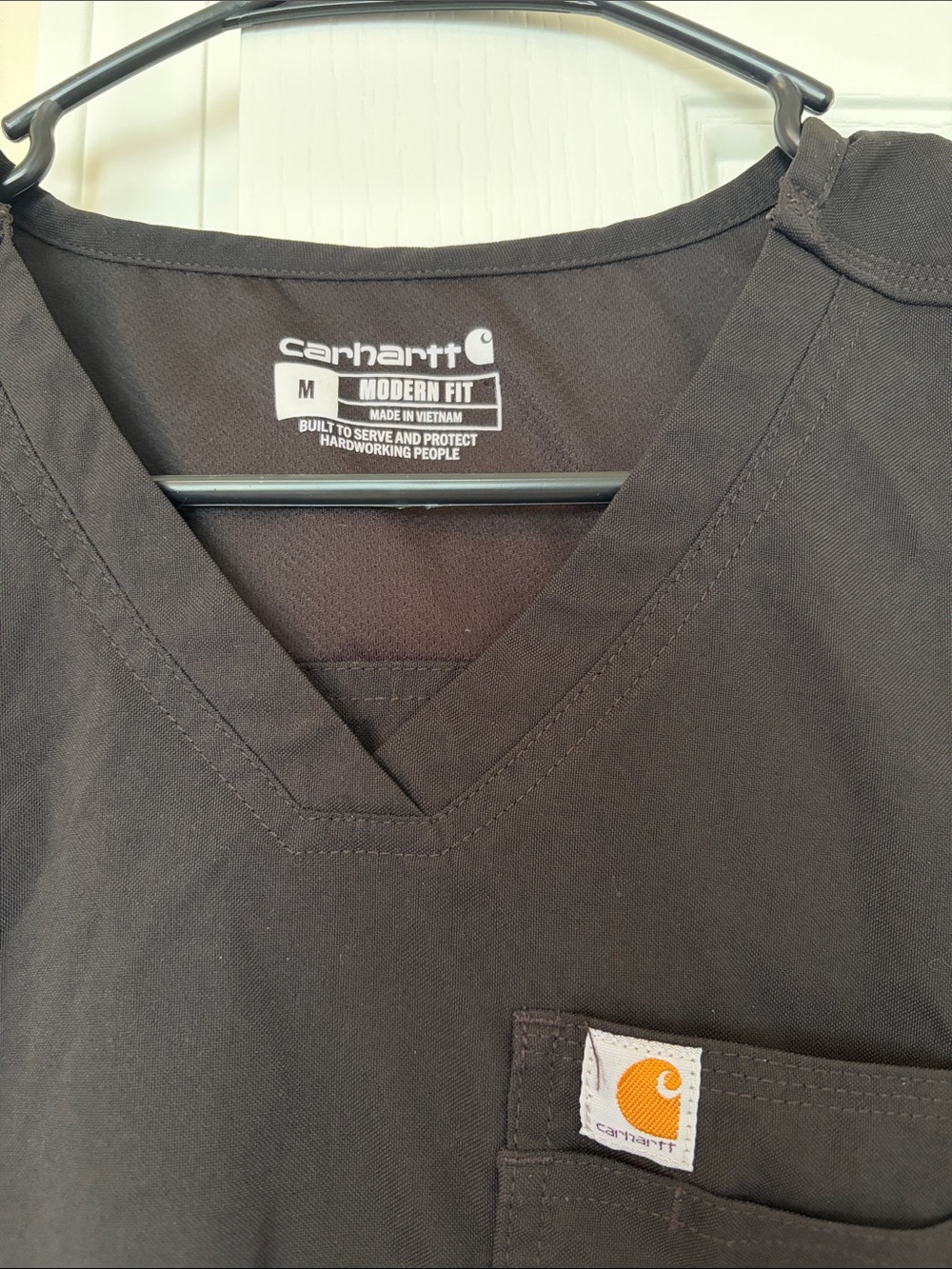 Carhartt Black V-Neck Pocket Scrub Top - Picture 2 of 3